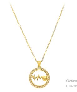 Gargantilla chapada oro 18k corazon latidos