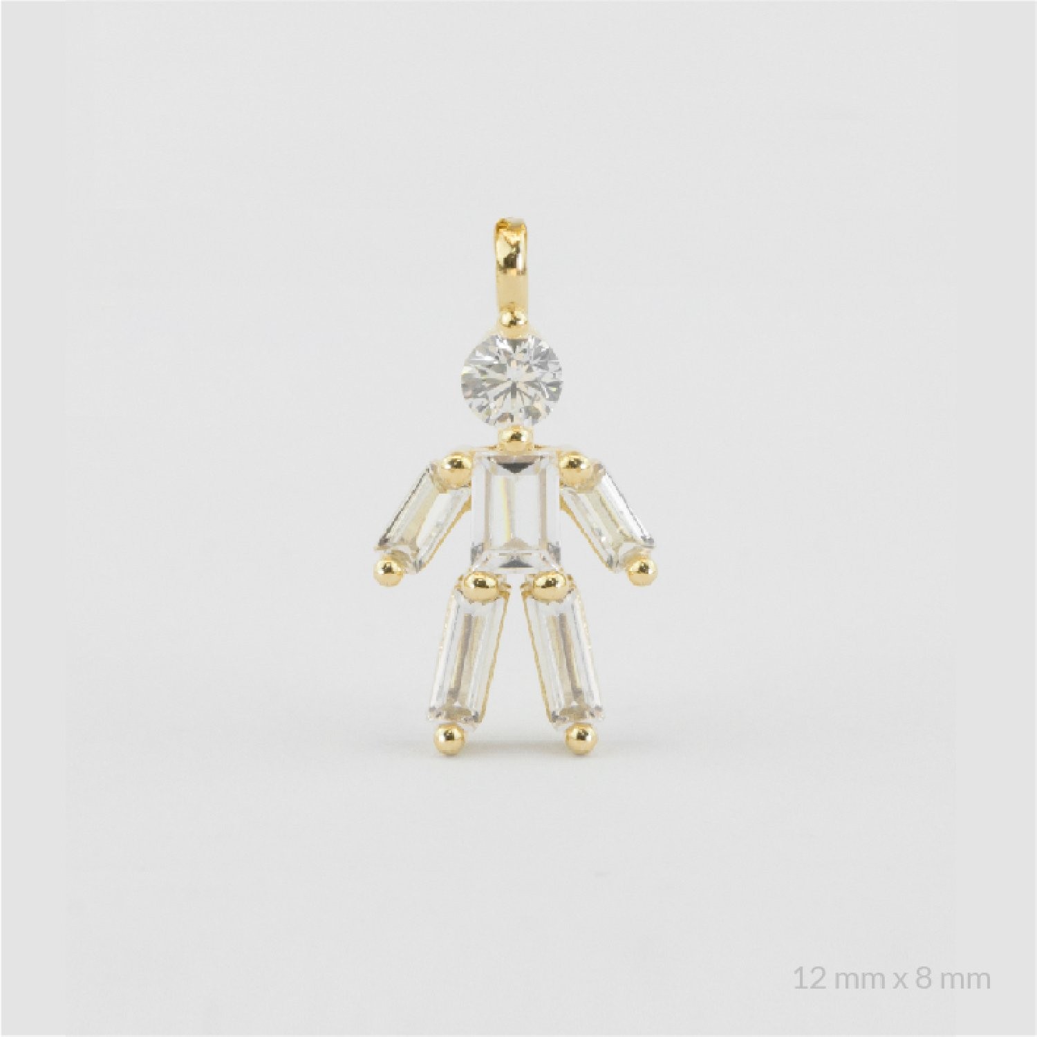 Colgante plata chapado niño piedra