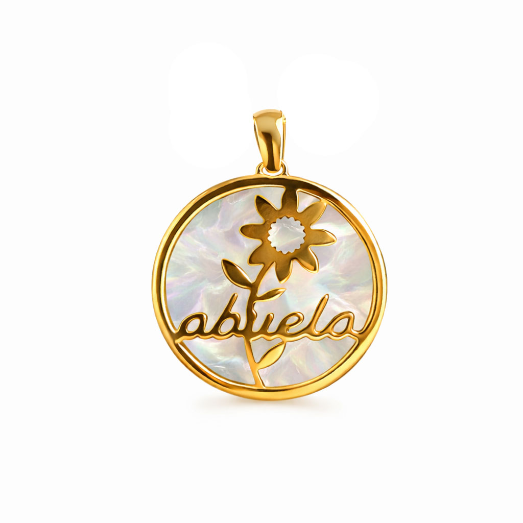 Colgante oro 18k abuela con nacar
