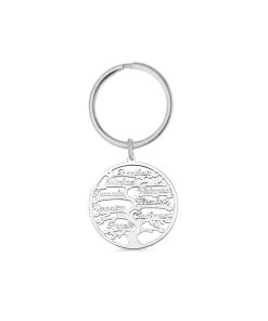 Llavero plata de ley arbol nombres