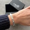 Pulsera plata de ley rígida 7mm con fotografía