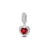 charm plata corazon piedras