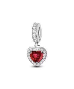 charm plata corazon piedras