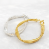 Pulsera plata de ley semirigida marta