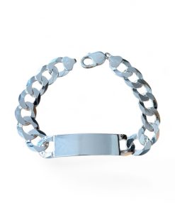 Esclava plata barbada maciza hombre XL