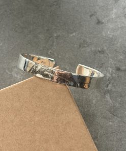 Pulsera plata de ley rígida 8mm con fotografía