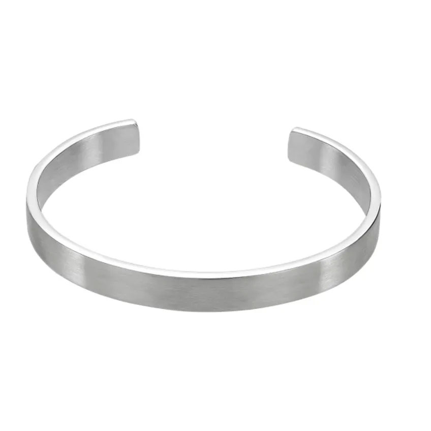 Pulsera plata de ley rígida 8mm con fotografía