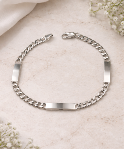 Esclava plata de ley 3 chapas barbada