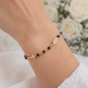 Pulsera plata de ley rosario chapada con cruz