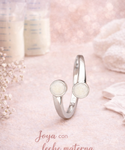 Anillo plata de ley leche materna doble