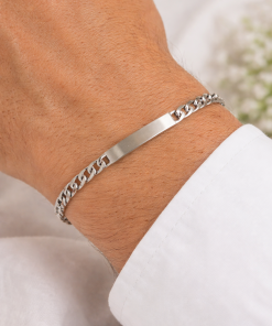 Esclava plata de ley 3 chapas barbada