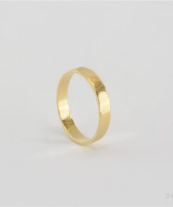 Alianza plata de ley chapada en oro 3 mm plana