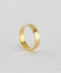 Alianza plata de ley chapada en oro 4 mm plana