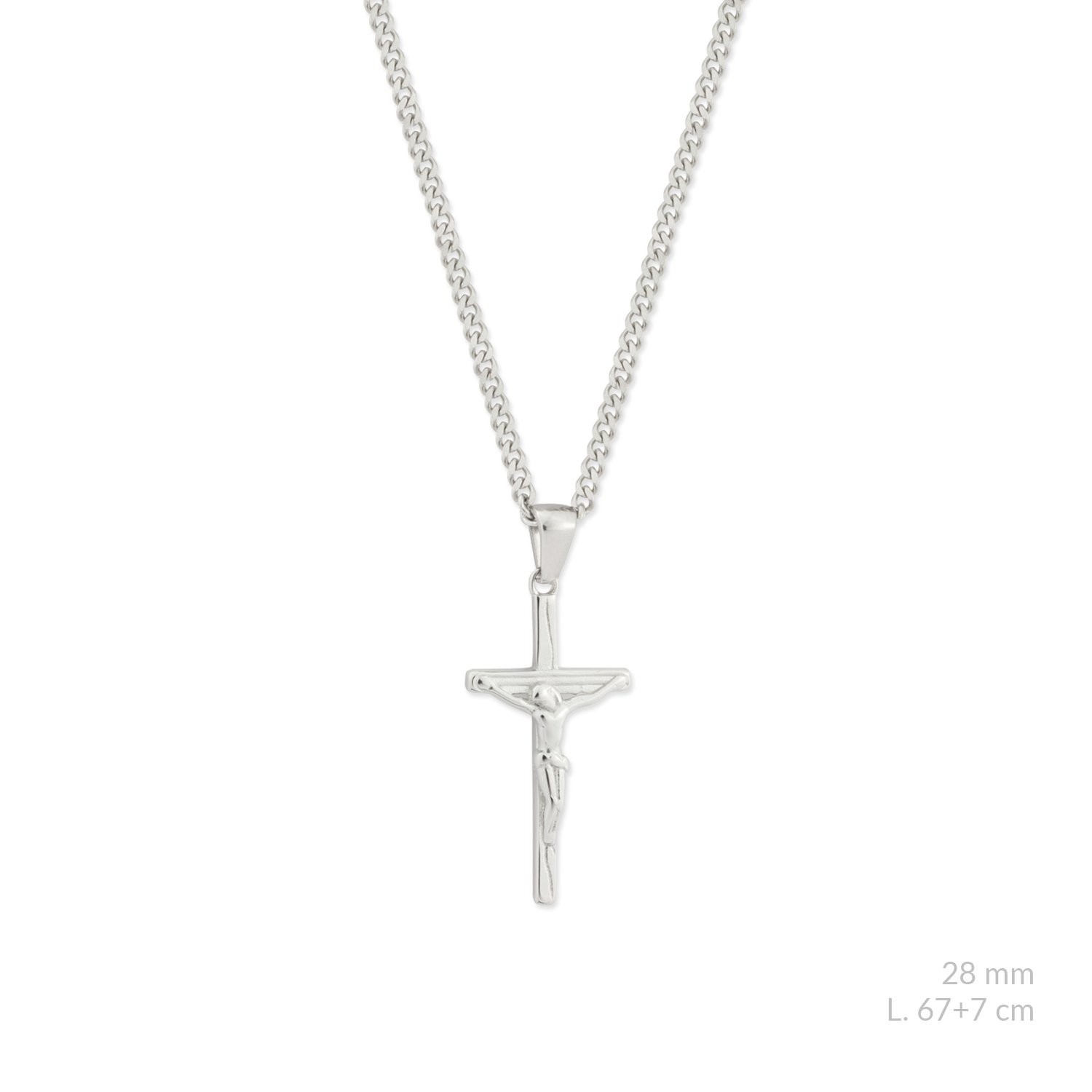 Gargantilla acero cruz con cristo