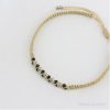 Pulsera plata de ley macramé negra