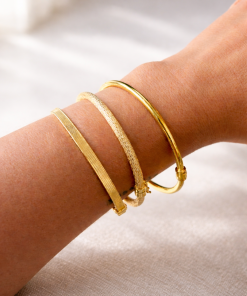 Pulsera media caña plata chapada