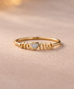 Anillo mama plata de ley chapado mama corazon piedras