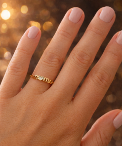 Anillo mama plata de ley chapado mama corazon piedras