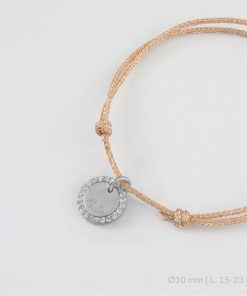 Pulsera plata de ley macrame  abuela con circonitas
