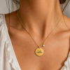 Gargantilla plata chapada medalla circonita personalizada