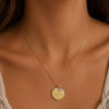 Gargantilla plata chapada medalla piedra personalizada