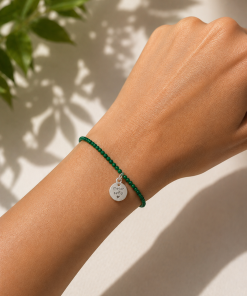 Pulsera plata de ley piedras con medalla