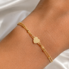 Pulsera plata de ley chapada corazon