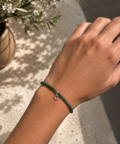 Pulsera plata de ley piedras con inicial