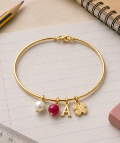 Pulsera plata de ley Anna inicial