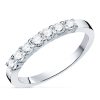 Sortija oro blanco 18k 7 diamantes