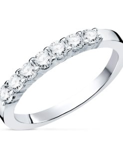 Sortija oro blanco 18k 7 diamantes