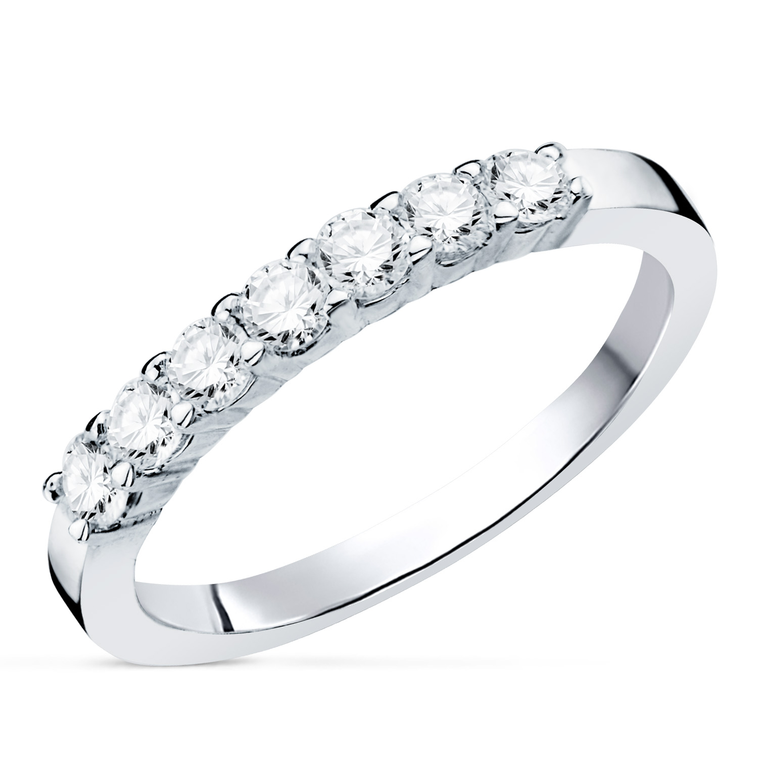 Sortija oro blanco 18k 7 diamantes