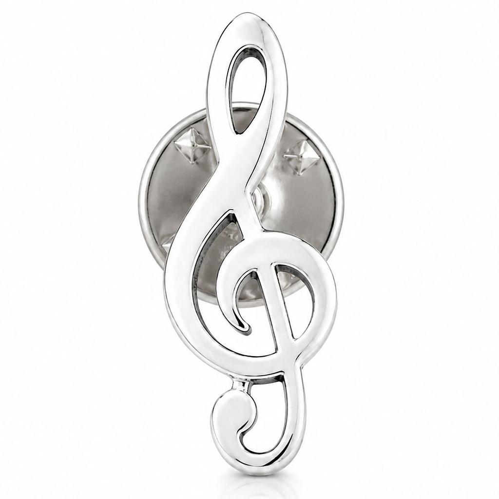 Pin plata de ley clave de sol personalizado
