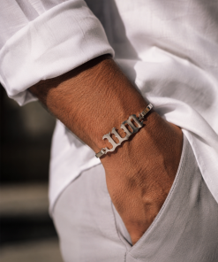 Pulsera rigida plata personalizada año
