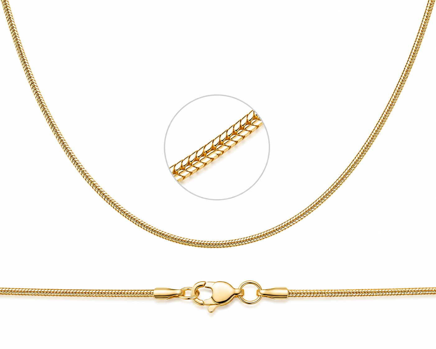 Cadena oro 18k cola de raton 45 cm
