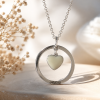 Gargantilla plata aro corazon leche materna