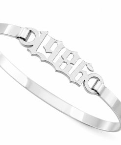 Pulsera rigida plata personalizada año