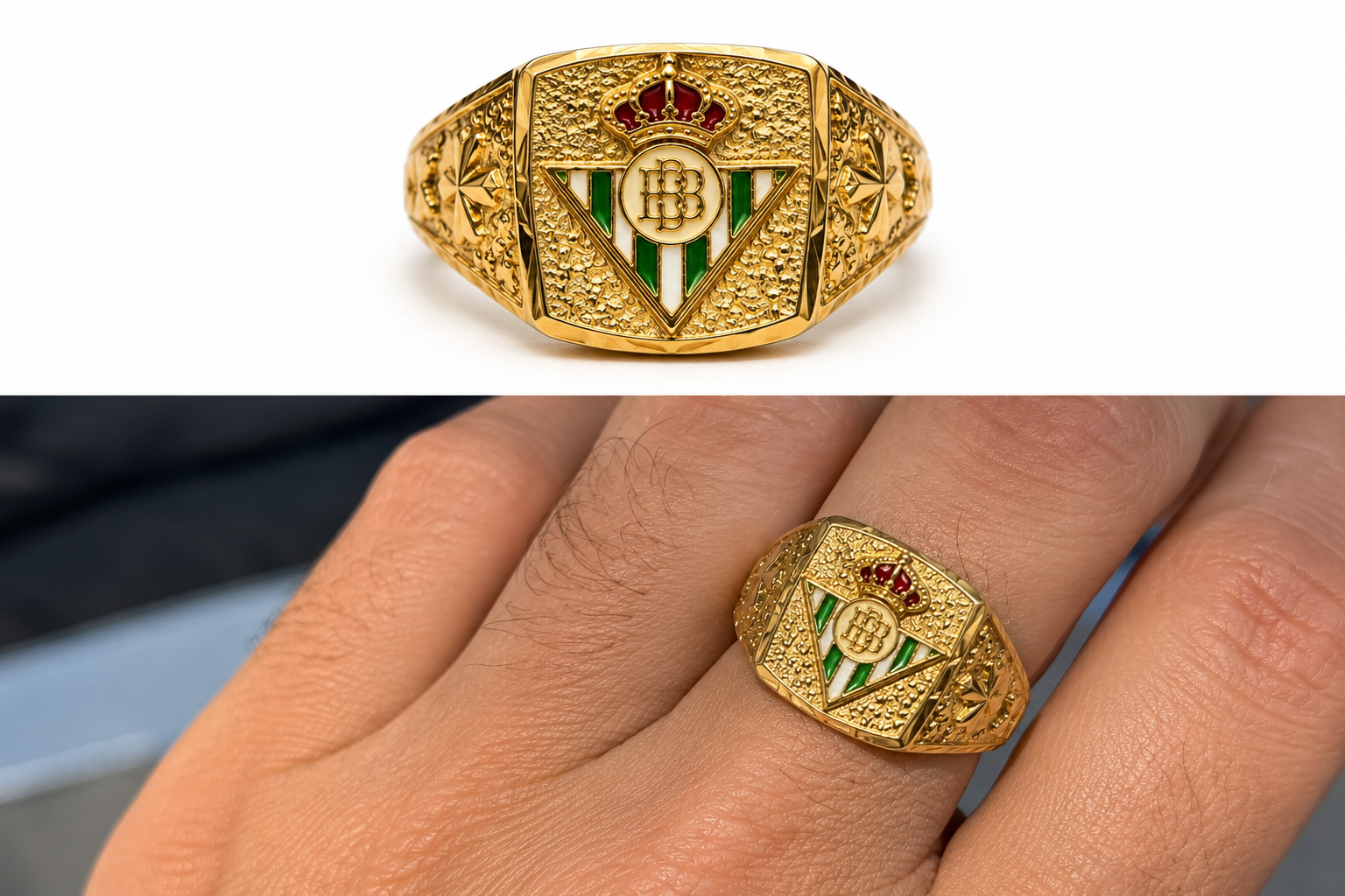 Sello oro 18k betis cuadrado