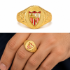 Sello oro 18k labrado sevilla fc color