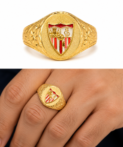 Sello oro 18k labrado sevilla fc color