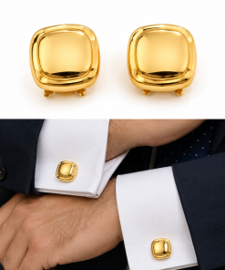 cubrebotones oro 18k cuadrados