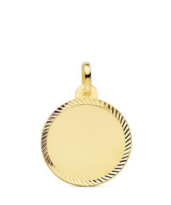 Medalla disco Oro 9k 18 mm liso mate helice