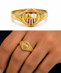 Sello oro 18k cadete sevilla fc color ovalado