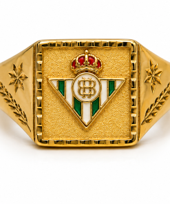 Sello oro 18k betis cuadrado relieve
