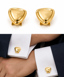cubrebotones oro 18k triangulos