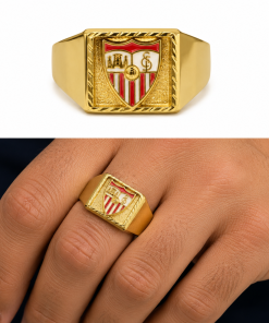Sello oro 18k sevilla fc color cuadrado