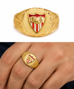 Sello oro 18k labrado sevilla fc color ovalado