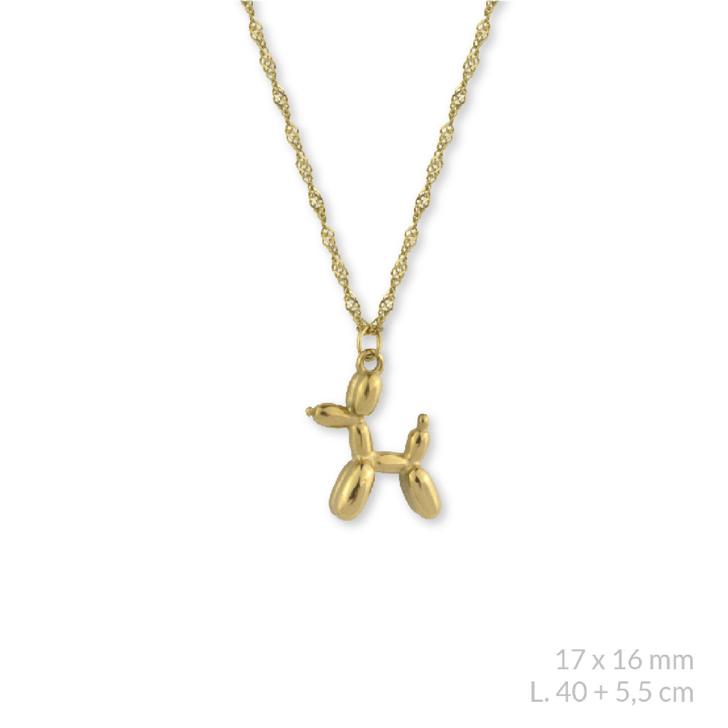Gargantilla de acero chapada oro 18k salchicha