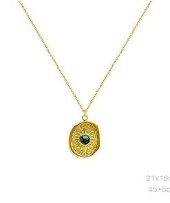 Gargantilla de acero chapada oro 18k ojo turco
