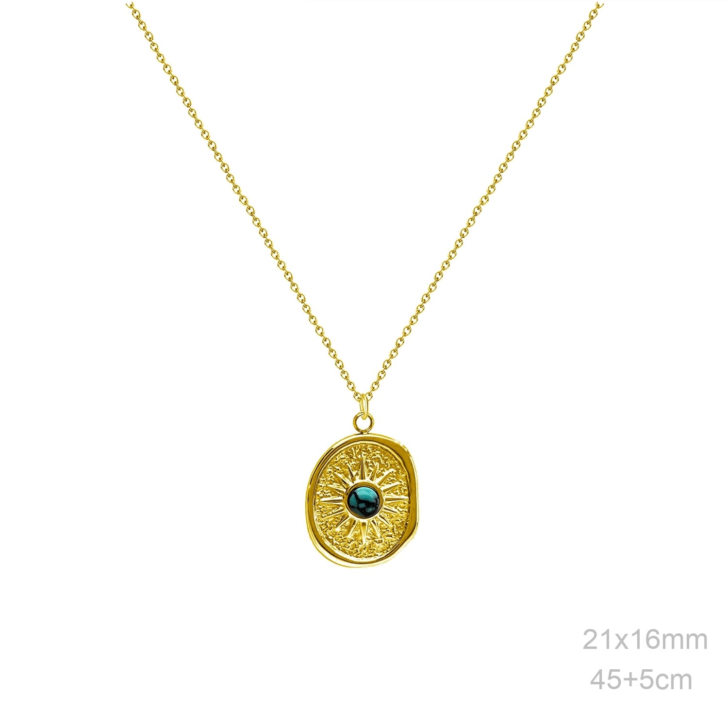 Gargantilla de acero chapada oro 18k ojo turco